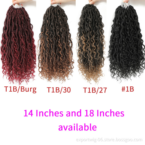River Goddess Locs Crochet Hair Wavy With Curly Ends Pre-loop Synthetic Crochet Braids Twist Braiding Goddess Faux Locs Hair